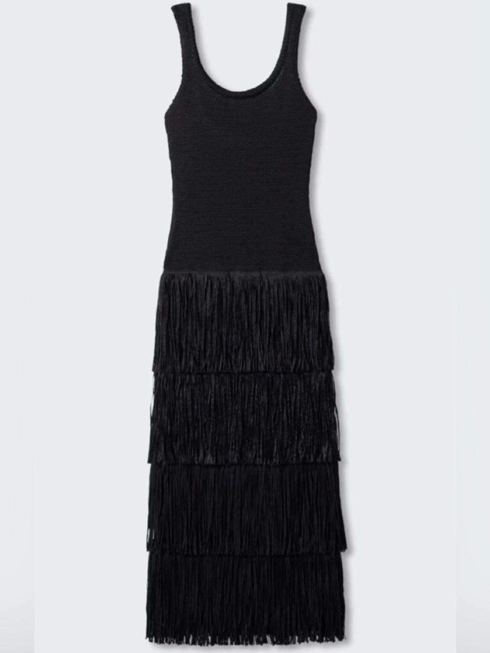 Black Fringe Maxi Dress